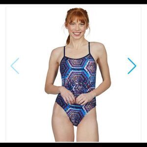 Dolfin Hive Reliance V-Back Ladies One Piece competition swim practice SZ SM